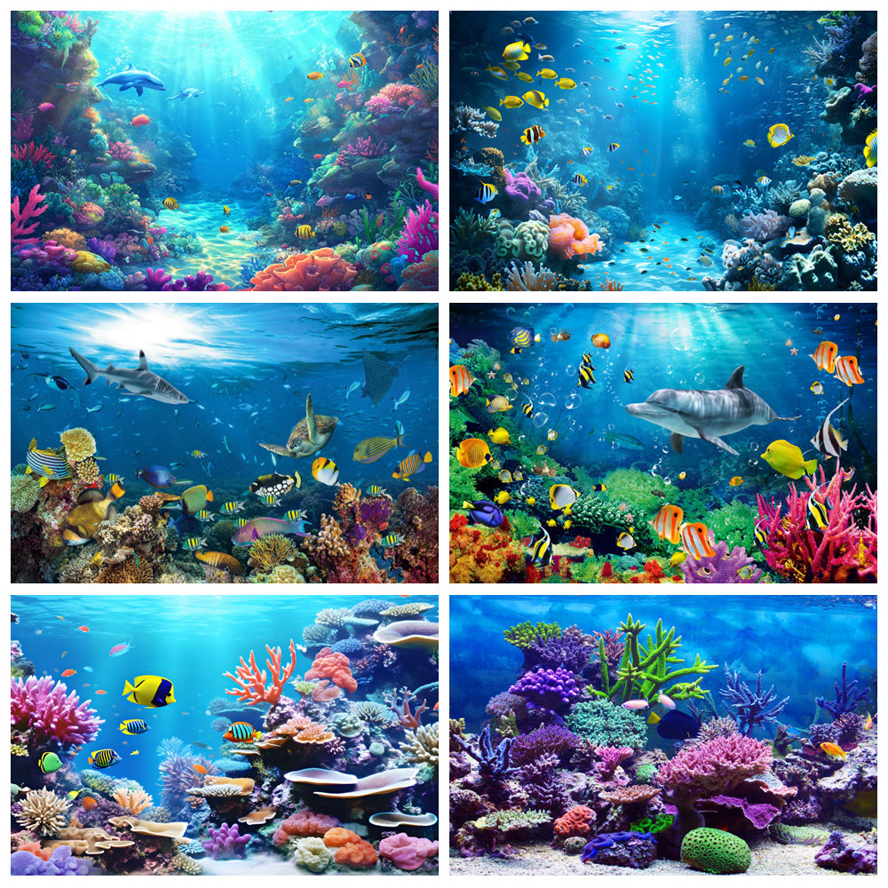 Aquarium Marine World - Underwater World Backdrop Undersea Marine Fish