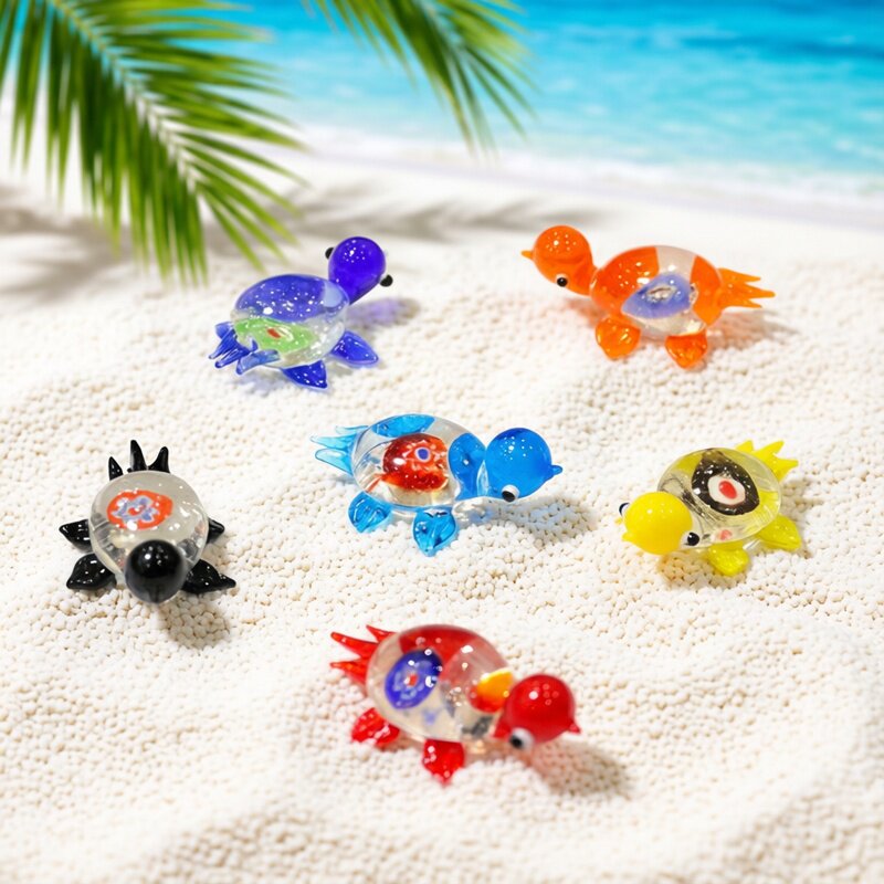 1pc Mini Glass Turtle Figurine – Marine Aquarium Japan recenzja i cena